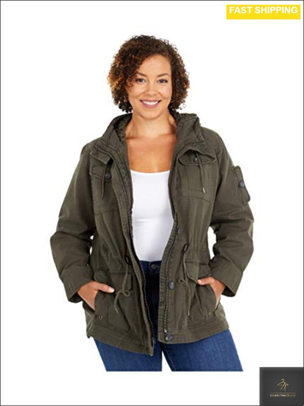 Lightweight Cotton Military Anorak Jacket Button Zip Utility Coat